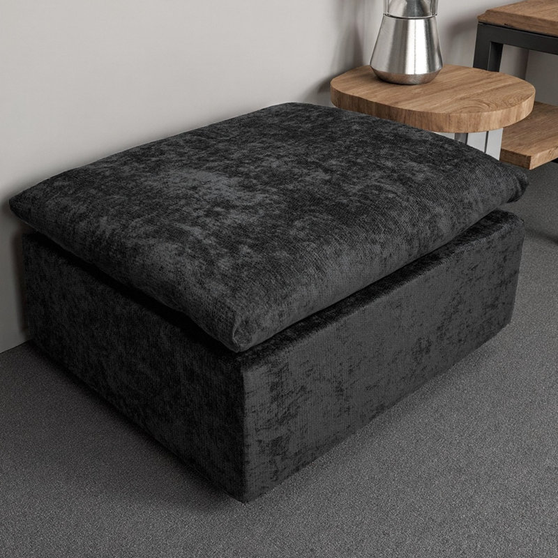 Canapé modulaire noir confortable en velours côtelé modulaire, sans assemblage pour une décoration en velours côtelé avec une chaise relaxante, élégance requise