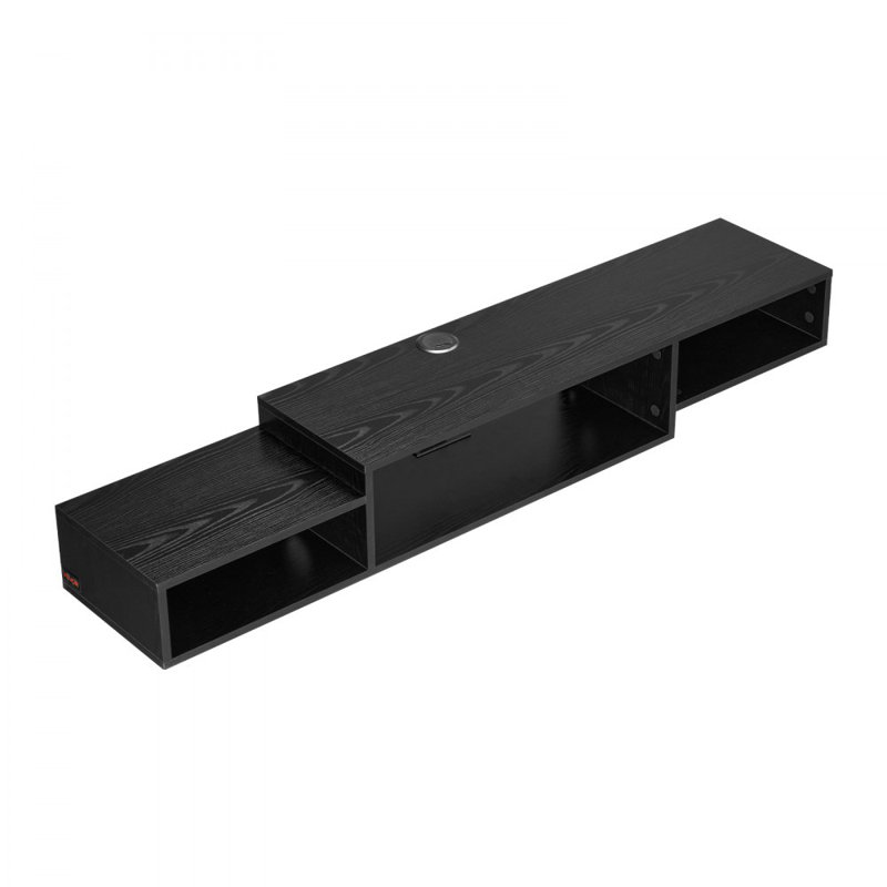 Floating TV Stand, Wall Mount Entertainment Center with Power Outlet & Cable Hole, Modern Floating TV Shelf with Storage Cabinet for DVD Player, Cable Box, Game Console, TV Accessory