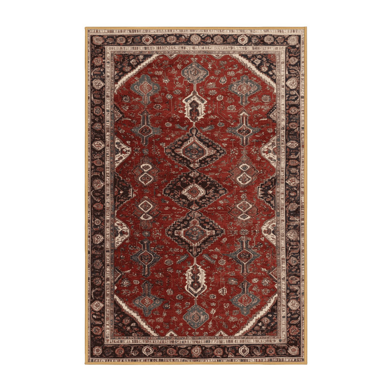 Tapis brun lavable à la machine, Rectangle 5 pi x 7 pi