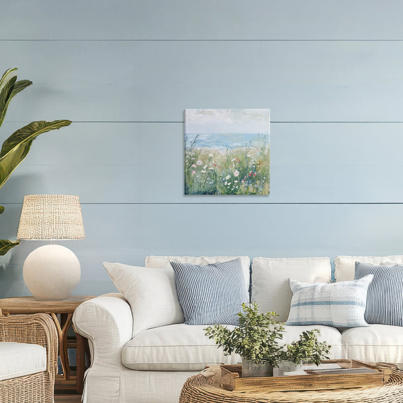 Fleurs sauvages au bord de la mer, design par Creative Studio, H 17 po x l 17 po