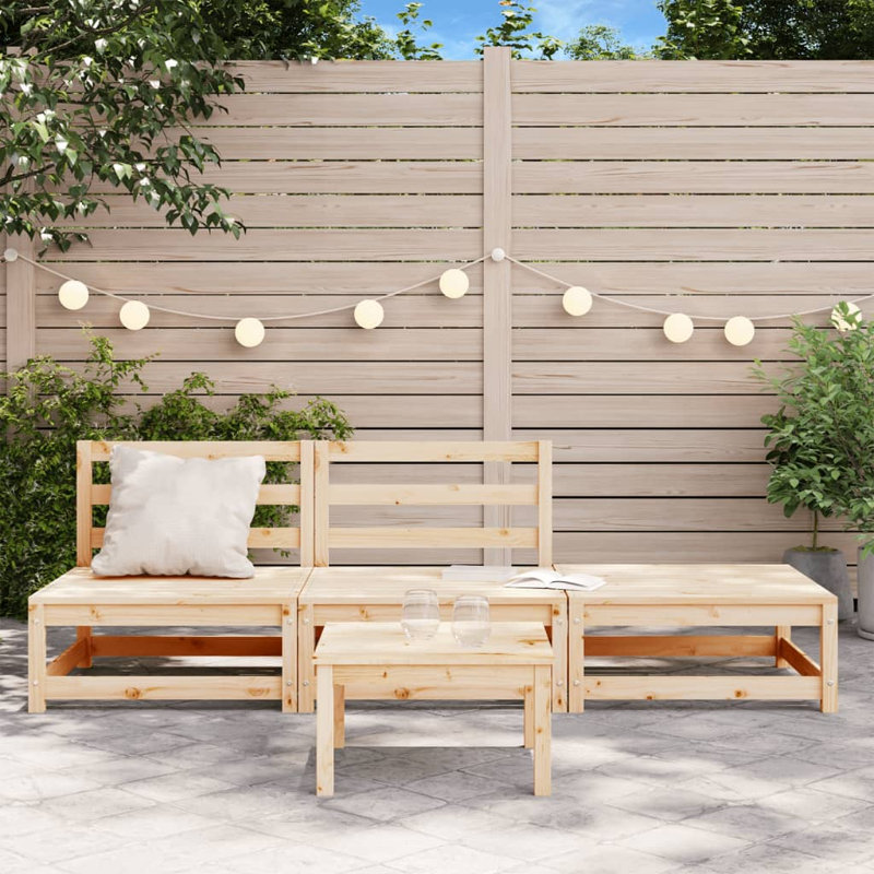Nemcova 210cm Wide Rectangle Patio Sofa, Beige