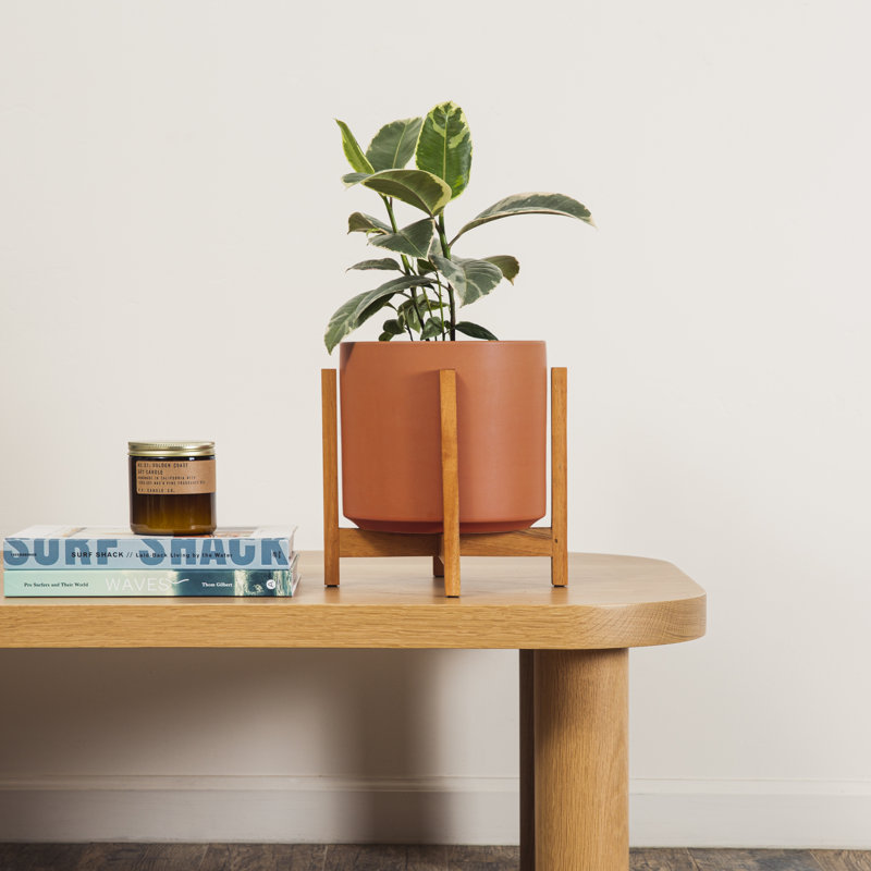 Keyes Pot Planter, Rust/Light, 10.25" H x 10" W x 10"