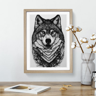 Monochrome Wolf No.2 - Framed Print