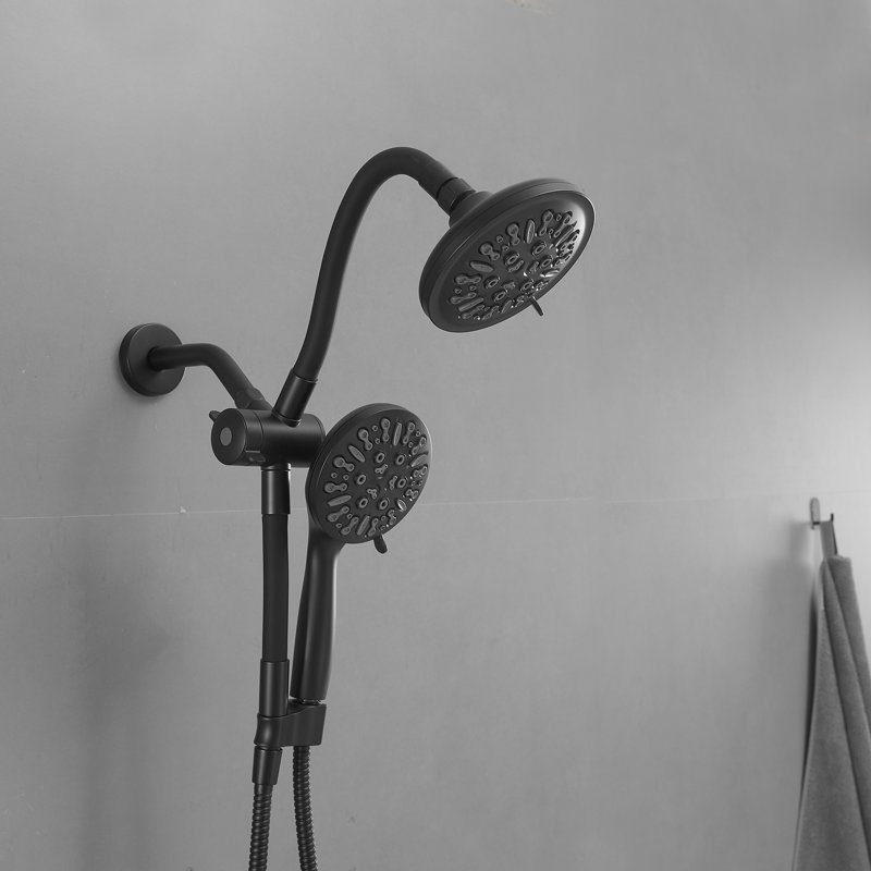 Ensemble de garniture de robinet de douche à poignée simple à 8 jets et à double jet 1,8 gallons par minute avec valve intégrée