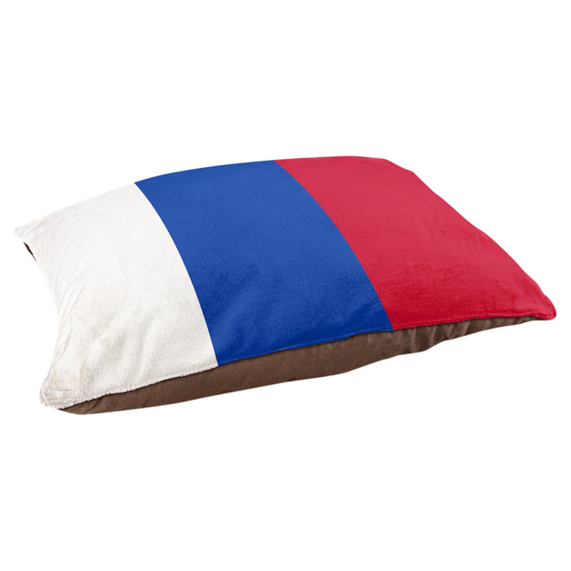 Coussin pour chien hockey Las Vegas, Grand (l 50 po x P 40 po x H 17 po), Blanc / Bleu / Rouge