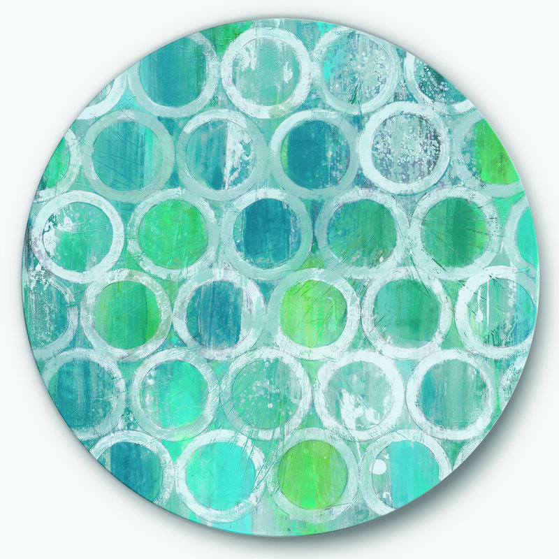 « natural blue circle »-impression sur cercle métallique, H 23 po x l 23 po
