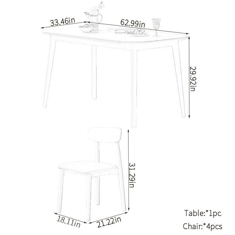 Tahire, 29.92”H x 62.99”L x 33.46”W