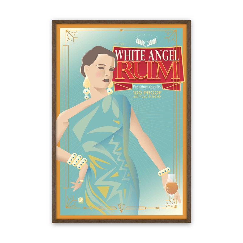 Reproduction d'art White Angel Rum, Noyer, Impression encadrée sans passe-partout, H 15 po x l 12 po