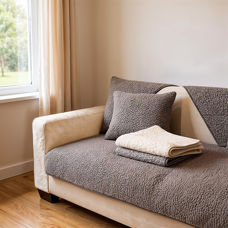 Polyester Sofa Slipcover, 90cm H x 160cm W x 90cm D, Grey