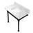 Kingston Brass Monarch 36-Inch Carrara Marble Console Sink with Stainless Steel Legs (8-Inch, 3-Hole)-51154832