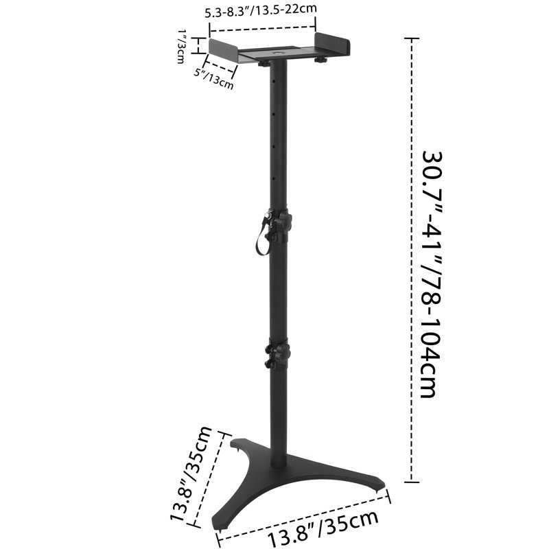 Adjustable Height Speaker Stands, Extend 78 To 104CM Floor Speaker Stand Holds Satellite Speakers & Bookshelf Speaker, 1 Pair (3 Sections)