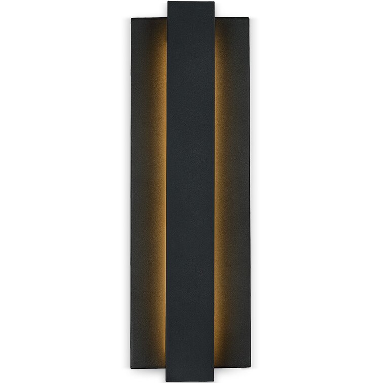 18.7 in. Black Modern/Contemporary LED Outdoor Wall Light Lantern Sconce-Wall Washer Orren Ellis