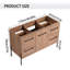 Base de meuble-lavabo autoportant 48 po avec porte d'armoire à fermeture douce et 4 tiroirs, base de meuble-lavabo imitation chêne seulement