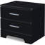 Table de chevet 2 tiroirs Hudson avec port USB et rangement, noir-781009866