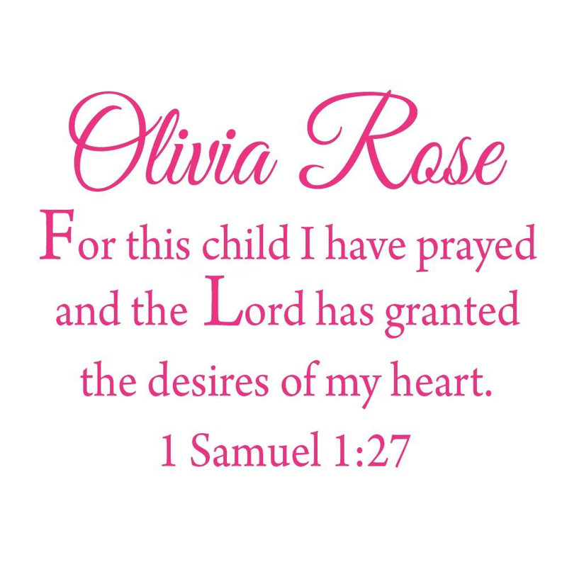 Décalcomanie murale pour cet enfant i a prayed Colindale, H 17,5 po x l 22 po x P 0,01 po, Rose vif, Oui