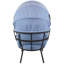 Akendra Modern Luxury Patio Chair With Retractable Canopy and Cushions - Blue-1605448932