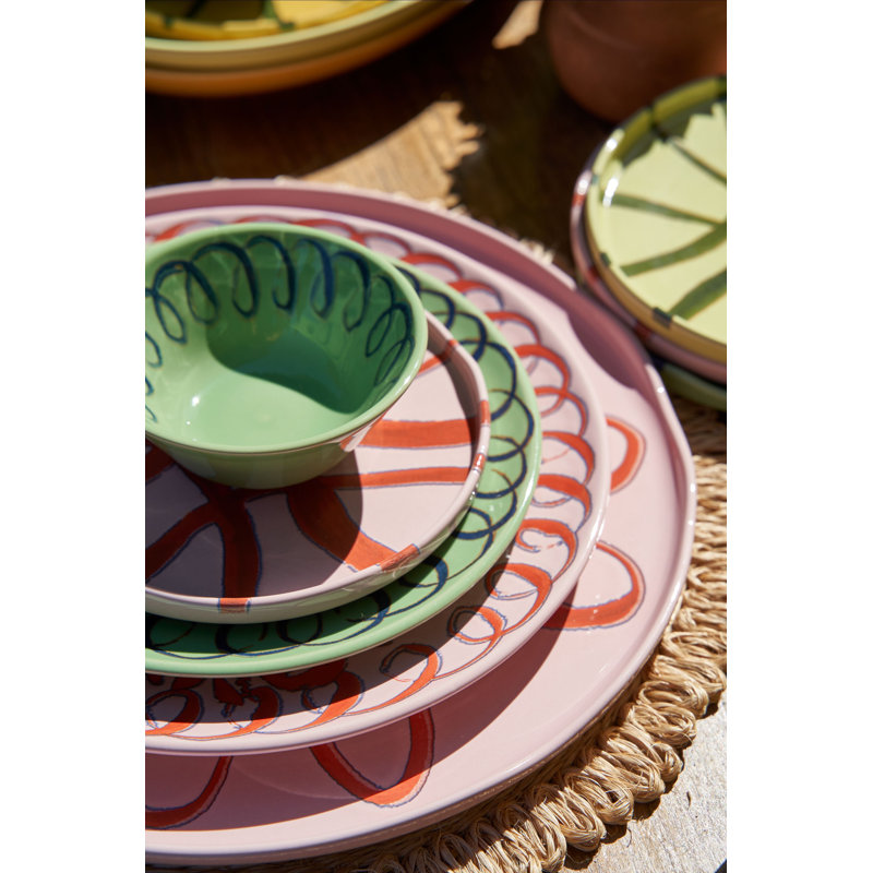 Amalfi Dessert Plate - Mustard - 9.1", Green