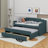 Twin Size Upholstered Daybed With Trundle And Drawers-1205908907