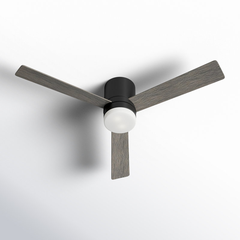 Ventilateur de plafond avec lumières DEL Kris, Étain vieilli, 52", Gris clair / chêne vieilli