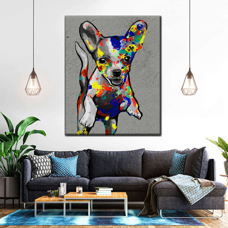 " Rainbow Chihuahua " by Harper D., 10" H x 8" W x 1" D