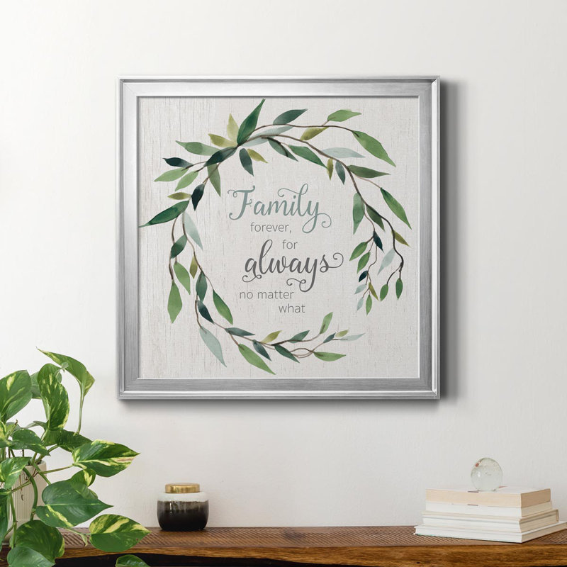 «Family Forever» - Toile encadrée de qualité supérieure - prête à être accrochée, H 22,5 po x l 22,5 po x P 1,5 po, Argent