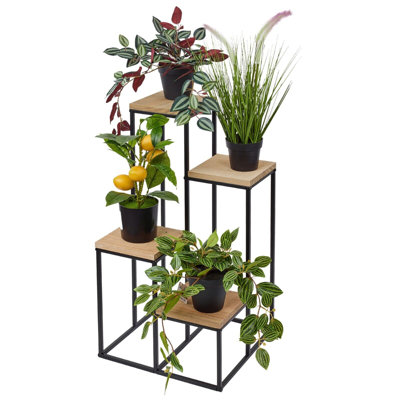 Aireyana Solid Wood 4 Tier Plant Stand