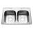 Glowtone 33'' L Drop-In Double Bowl Stainless Steel Kitchen Sink-2894938