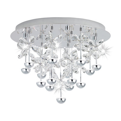Bingham Crystal LED Semi Flush Mount