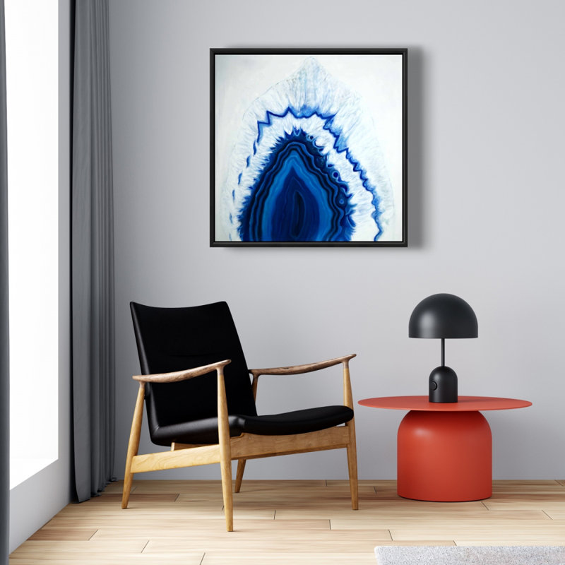 «Agate Geode», reproduction sur toile, H 24 po x l 24 po, Toile encadrée noire