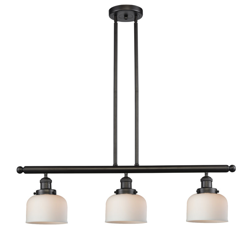 Bell - Luminaire de meuble-lavabo 19 po 2 lumières, Bronze frotté à l'huile, Boîtier blanc mat
