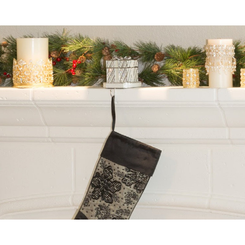 Holiday Gift Box Stocking Holder, White