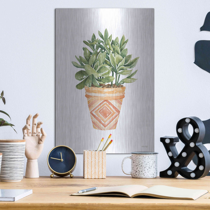 «Aztec Pot I» par Cindy Jacobs, H 16 po x l 12 po
