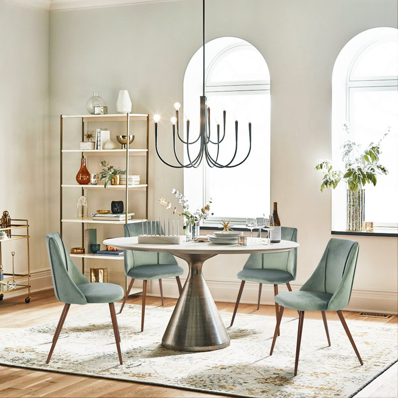 Amaia 47cm H Velvet Upholstered Side Chair