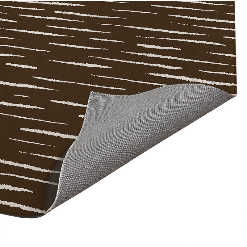 Tapis de cuisine à profil bas Lak, Rectangle 5 pi x 7 pi, Brun moka