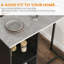 Faux Marble Top Metal Base Dining Table