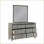 Ensemble de chambre à coucher grand 5PC moderne avec tête de lit à DEL, rangement, Bluetooth et amp; USB - bois gris | Gris | Lits bibliothèque-1911251740-1911251742