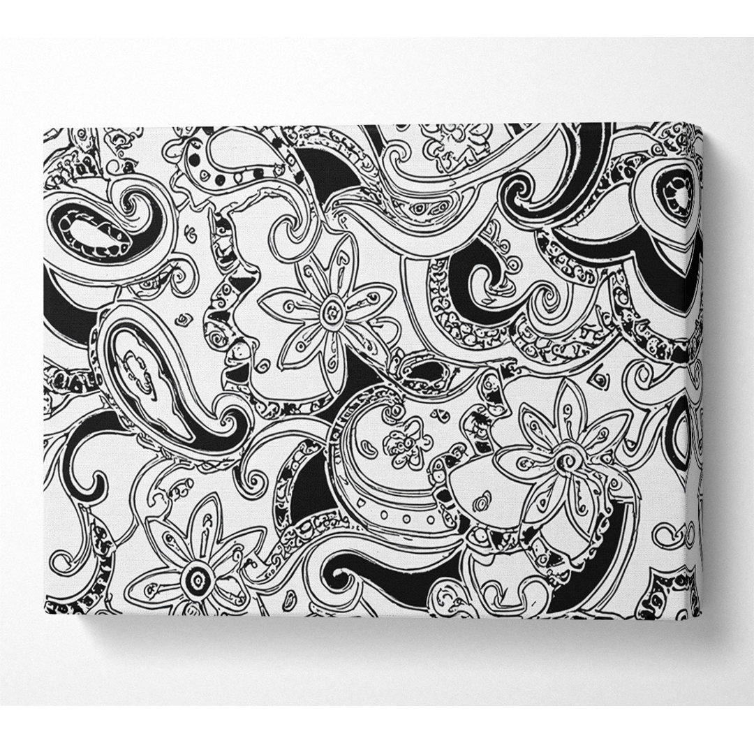 Pasley Garden Schwarz auf Weiß - Kunstdrucke auf Leinwand - Wrapped Canvas