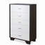 Commode 5 tiroirs blanche et espresso-1042564708