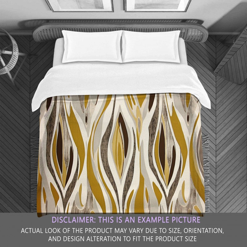 Funky Bedding, Twin Comforter, Gold/Yellow Abstract