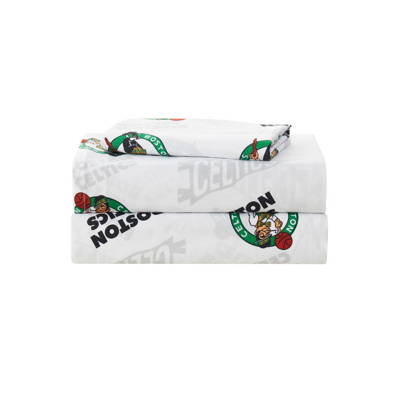 NBA Bed Sheet Sets By Sweet Home Collection, Boston Celtics - Twin, Twin Sheet Set with 1 Pillowcase