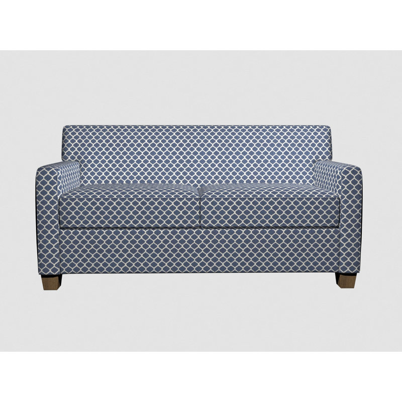Tissu de lin géométrique, Cobalt