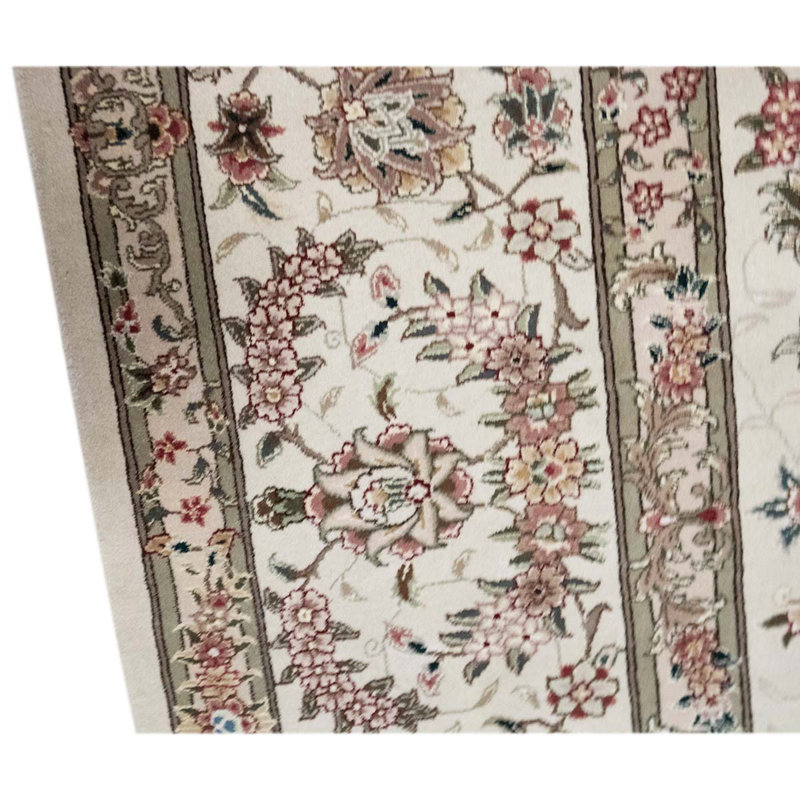 Tapis brun / ivoire de haute qualité noué à la main