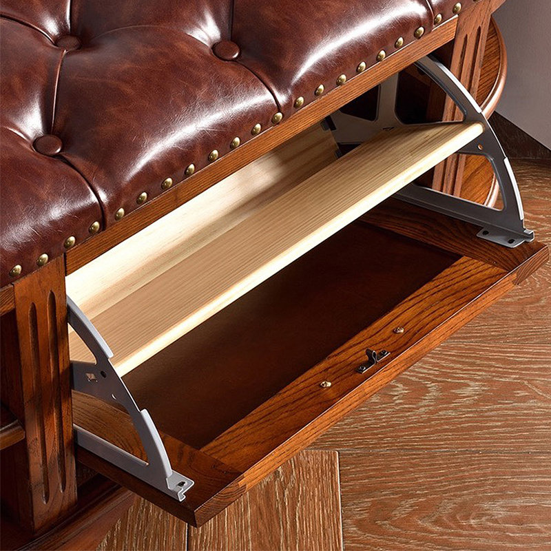 Banc de rangement pour chaussures American Vintage, Brun foncé