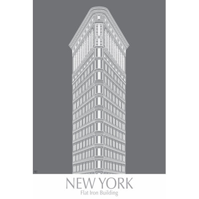New York Flat Iron Building Monochrome 1 Piece Wrapped Canvas Wall Art