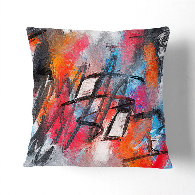 Abstract Square Throw Cushion, Stone, 40 x 40 cm