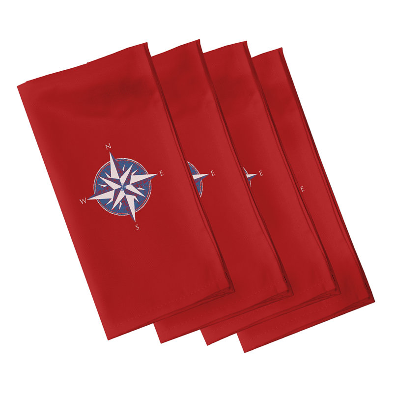 Chadabe Polyester Geometric Square Napkin, Red