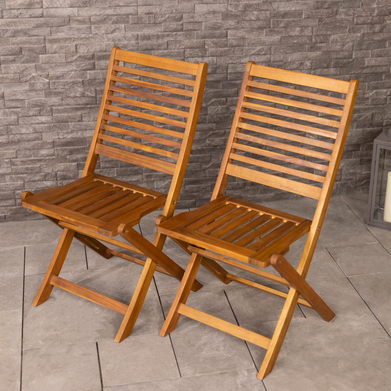 Antonio 4 - Person Acacia Wood Patio Dining Set with Rectangular Table