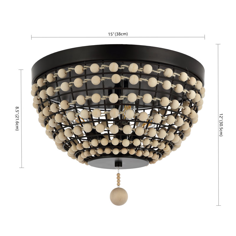 Aaryona Solid Wood Flush Mount