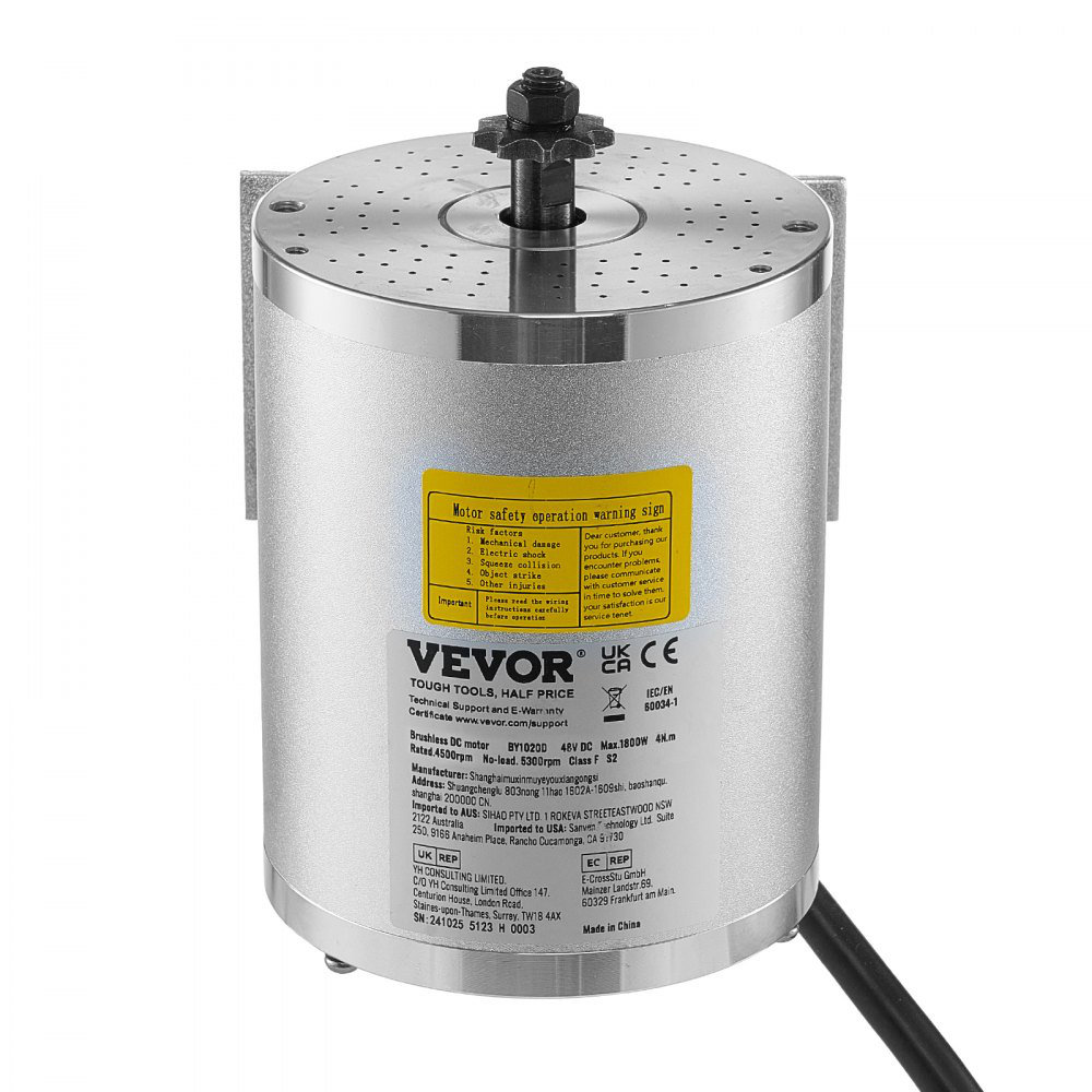 Moteur Brushless DC 48V 1800W 4500RPM - Pour Quad, Buggy, Scooter Ou Vélo électrique DIY