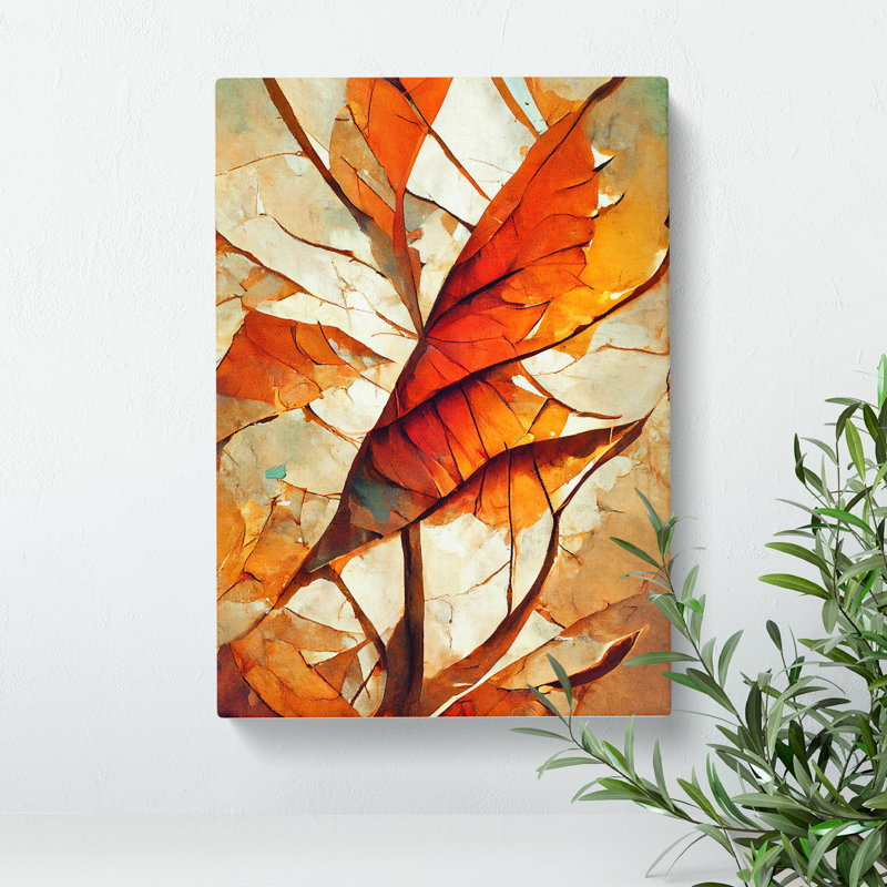 Abstract Autumn Leaf No.3 - Wrapped Canvas, 60cm H x 40cm W x 3cm D